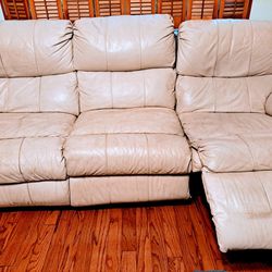 Dual All Leather Recliner Sofa 