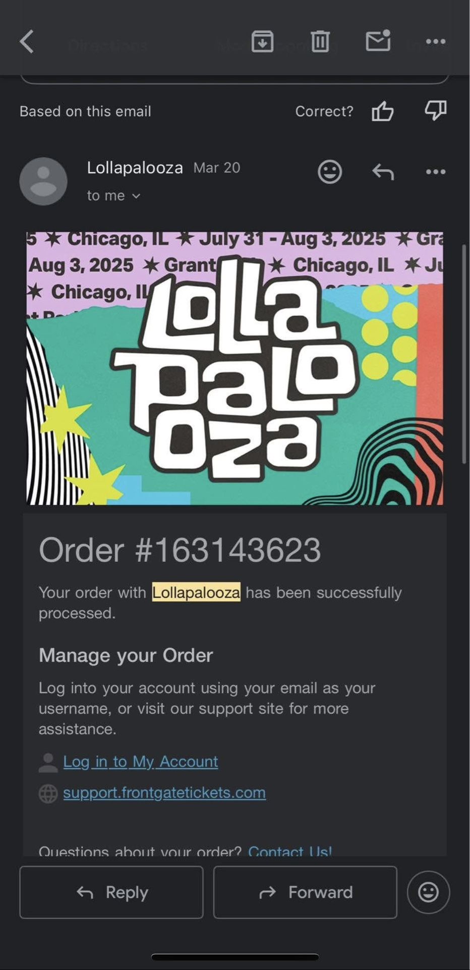 2 VIP Lollapalooza 4-Day Wristbands