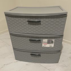 3 Drawer Wide Weaver Tower Plastic Color: Cement