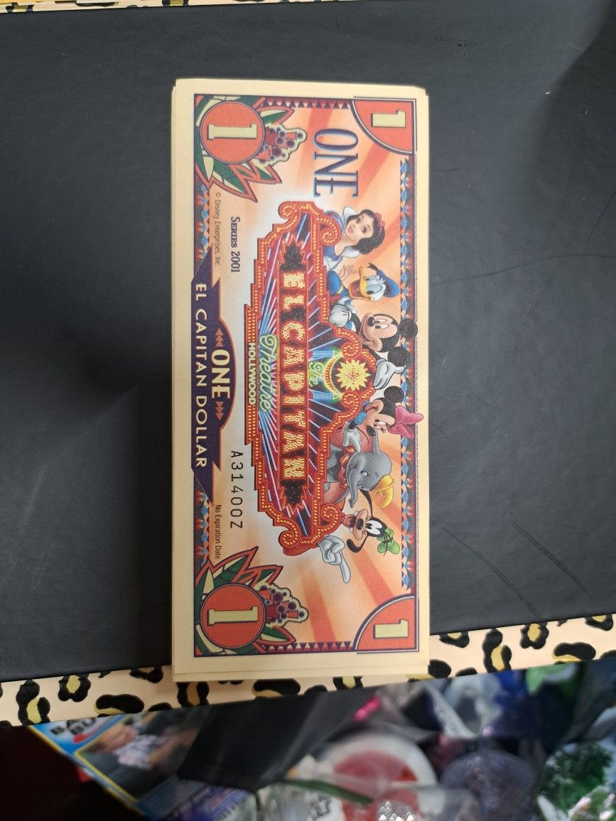 Disney El Capitan Disney $1 Bill