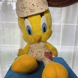 GIANT Vintage Tweety Bird Plush in Painter Cap/Overalls Looney Tunes 1990s