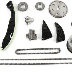 Timing Chain Kit with 2PCS Intake & Exhaust VVT for Genesis Coupe Santa Fe Sonata Tucson Kia Optima Forte 2.4L DOHC G4KC Engine, Replacement OE 23121-