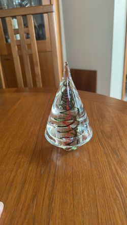 Murano Italy Paperweight Christmas Tree