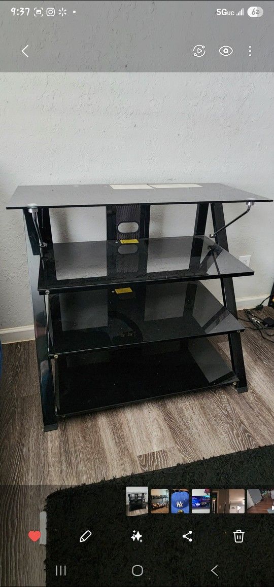 Black Glass TV Stand