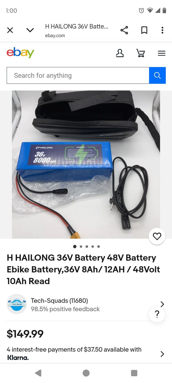 Hailong 36v 8000mAH
