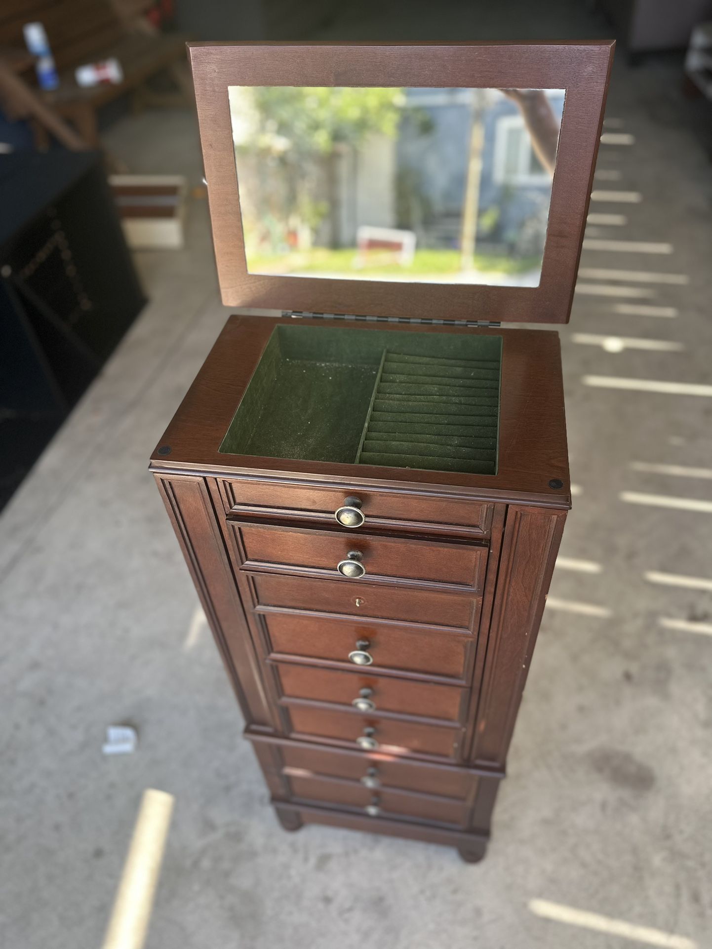 Brown Wooden Hidden Compartments Dresser