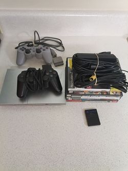 PlayStation 2 Slim Bundle with Games and Controllers