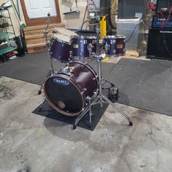6pc Mapex drum set w/cases