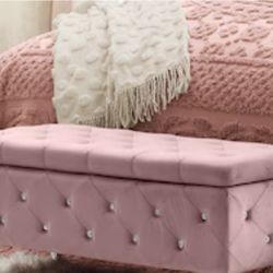 Lavender Color Tufted Ottoman 