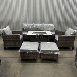 Outdoor Patio Furniture Set With Fire Pit Table