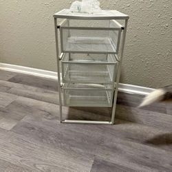White 3-Drawer Mesh Storage Organizer – Compact & Durable