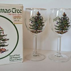 Spode Christmas Tree Wine Glasses (set of 3)