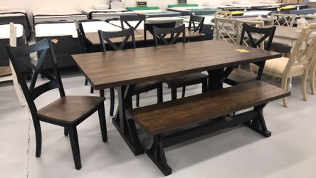Rustic 5 pc dinette set - Adjustable table and stools