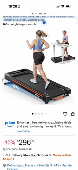 MERACH Walking Pad with Incline 12% Auto Treadmill for Home, 400lbs Capacity 3.5HP Super Quiet Brushless Walking Pads Under Desk, 16.5"x41.3" Mat Walk