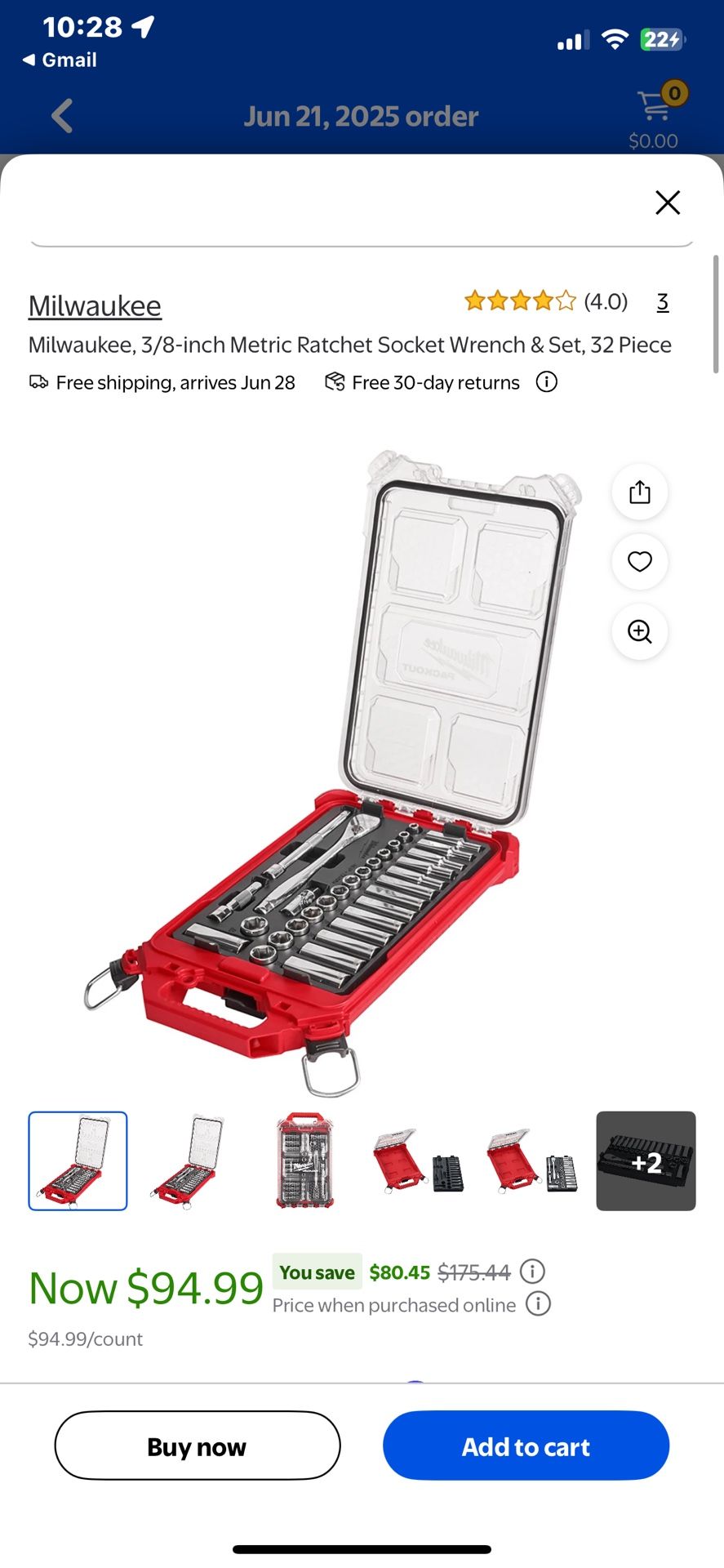 Milwaukee 3/8 Wrench and Sockets Set