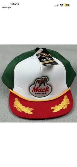 Mack Trucks Retro Trucker Snapback Hat NEW w/ Tags Red Green Gold