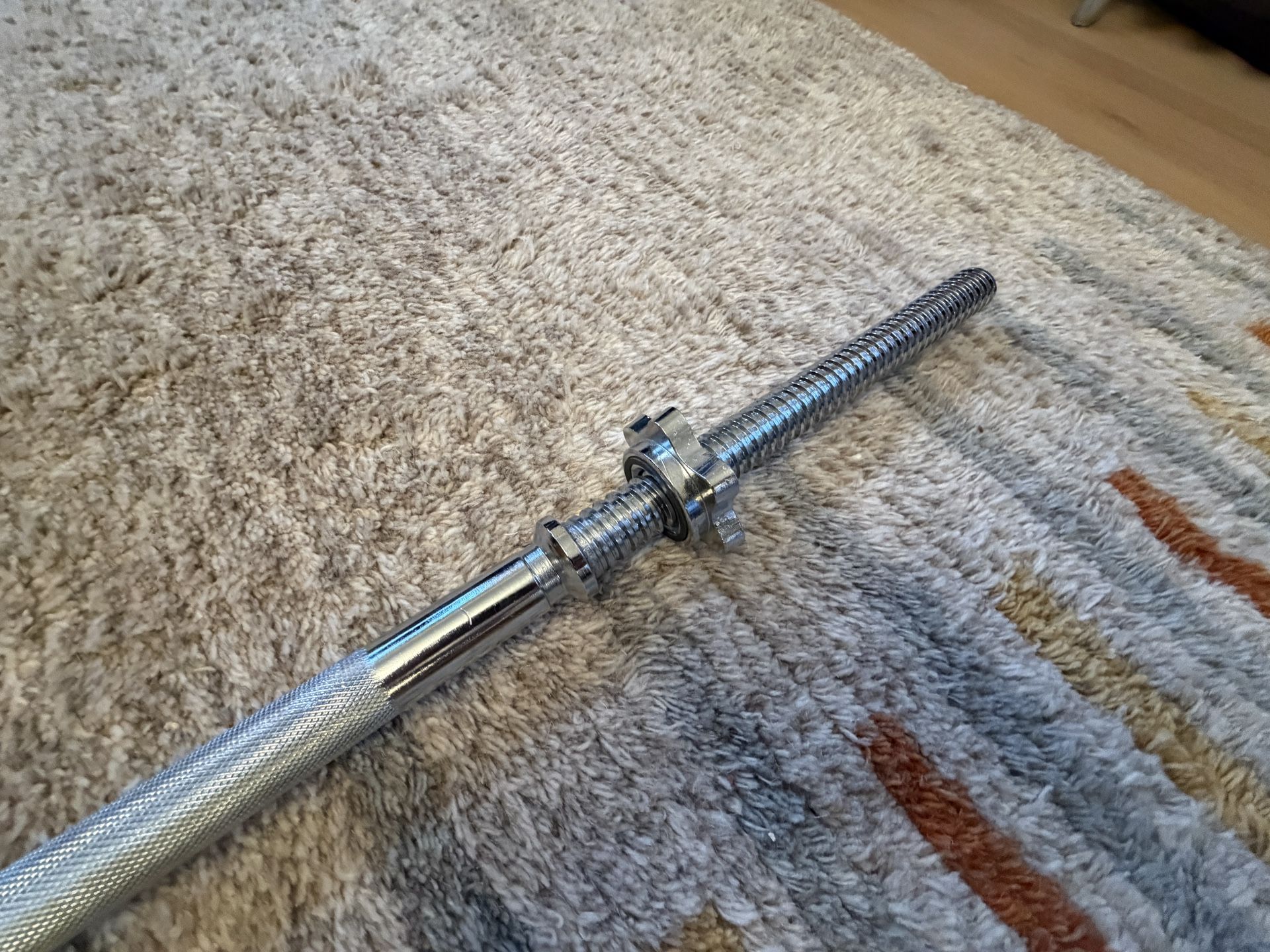 Home Barbell Bar 5’long 1” With Collars