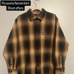 FB COUNTY LONG SLEEVE CHECKER FLANNEL SHIRT