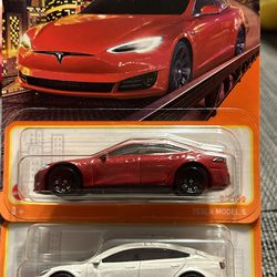 Matchbox- Tesla Model S An Model 3 Mattel Wheels  Hot wheels 