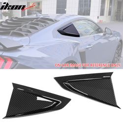 Fits 2024-2026 Ford Mustang Coupe V Style Side Window Louvers ABS Carbon Fiber Print