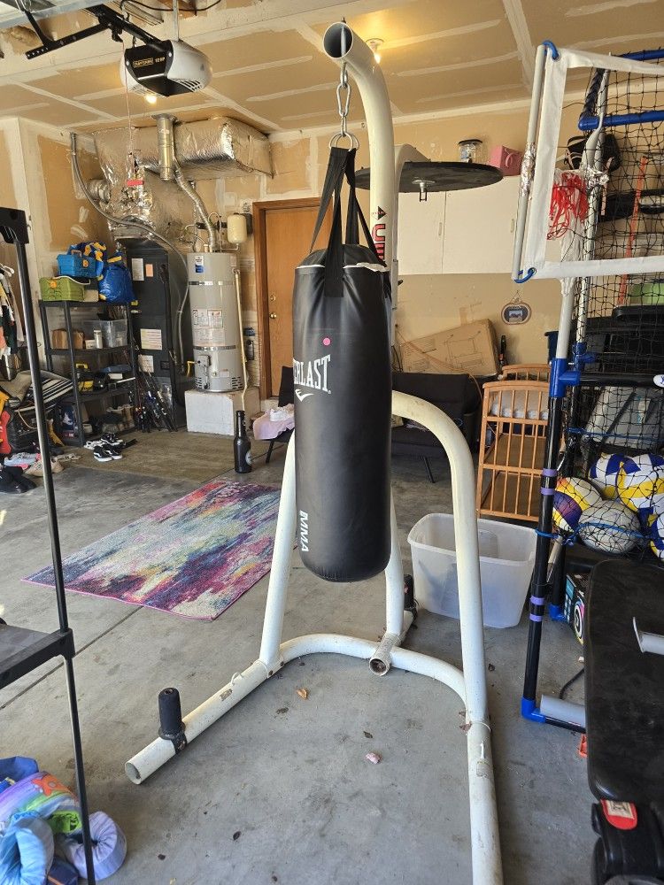 Punching Bag On A Stand.