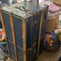 Metal And Wooden Trunk