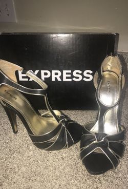 Black & gold heels- Express