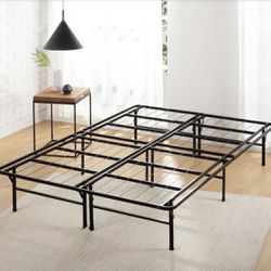 14 in zinus smartbase deluxe platform bed frame queen 