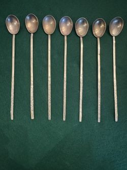 Vintage Silver Plaits Long Handel Spoons Set 