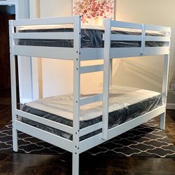 Twin Over Twin Bunk Bed Plus Mattress/Free Delivery 