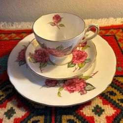 Juego Taza Platos Porcelana Antigua 
