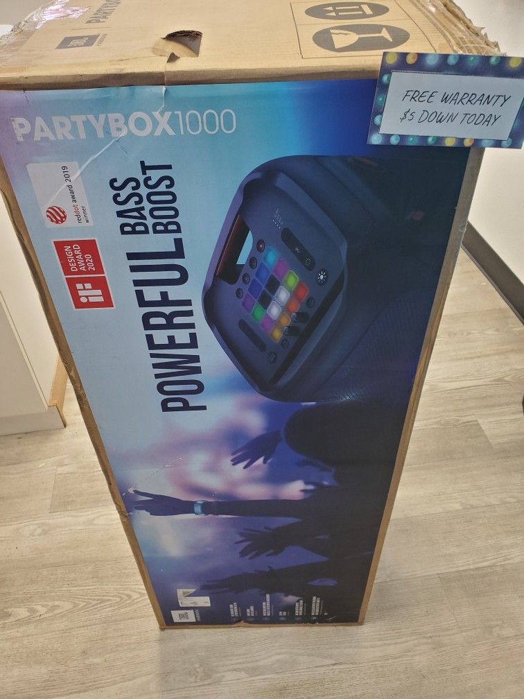 💃 Turn Up the Party –  Brand New JBL PartyBox 1000 Portable Bluetooth Speaker Now from $999 or $1 Down! 1-Year Warranty + Pure Power