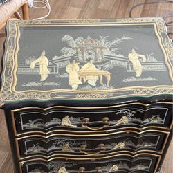 Asian End Table Or Nightstand Too Glass Oyster Shell 