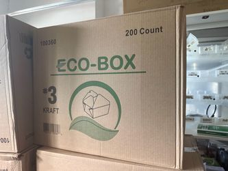 Eco Box Containers , Food Trays. Kraft ( Silver & Brown )