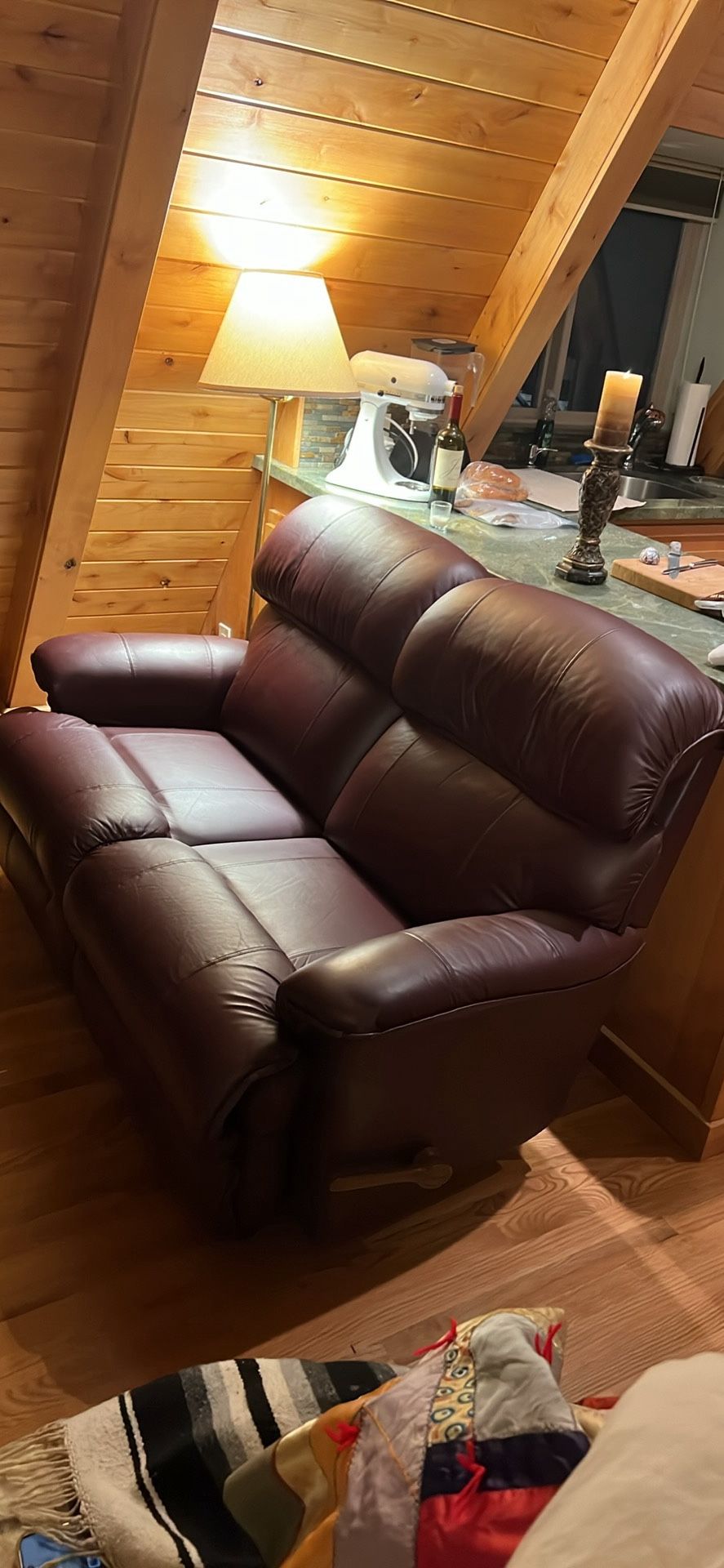 Lazy Boy Couch Reclining Leather Loveseat