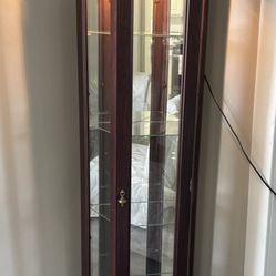 Curio Cabinet In Cherry Wood 