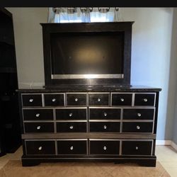 7 Drawer Dresser With Sliding Mirror For Tv Install 