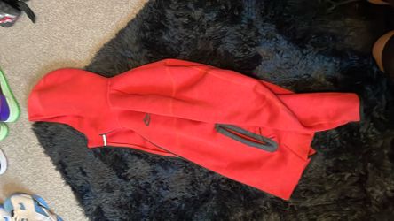 Red fleece Nike tech