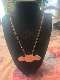 Vintage Costume King & Queen Gold Plated Coin Design Necklace