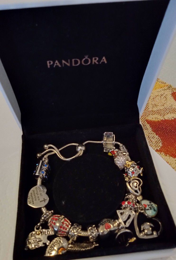Authentic Pandora Sterling Silver Adjustable Bracelet 