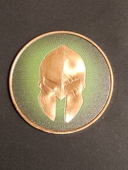1 ounce Copper Spartan Helmet and "Molon Labe" 2nd Amendment Coin