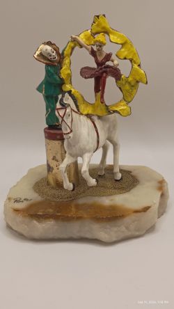 Ron Lee Circus Figurine Sculpture on Stone Base