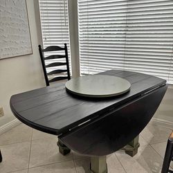 Round Drop-Leaf Dining Table – 60”