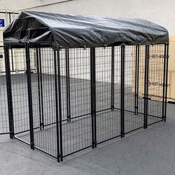 Large Heavy duty Dog Kennel 4’x8’x6’ With Cover 