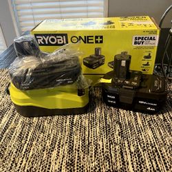 Ryobi One+18 V Lithium Ion Starter Kit 4.0 Battery & 2.0 Ah Battery, Charger 