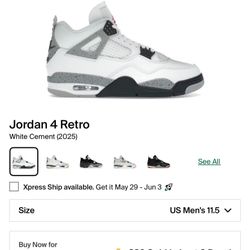 Jordan 4 White Cement