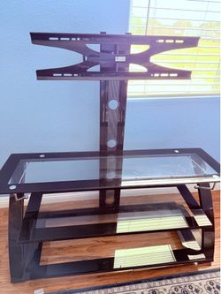 50” W Swivel & Tilt Glass Flatscreen Z-Line TV Stand with Mount w/ 3 Shelves