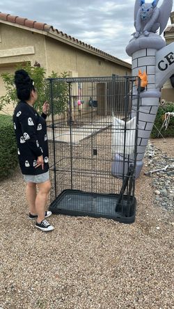 Large Black Wire Pet Cage with Tray