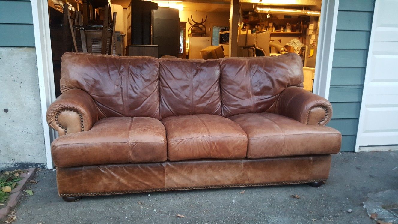 Clean! Genuine Leather Sofa Couch plus delivery