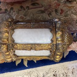 Vintage  Ornate Alabaster &Brass Lamp